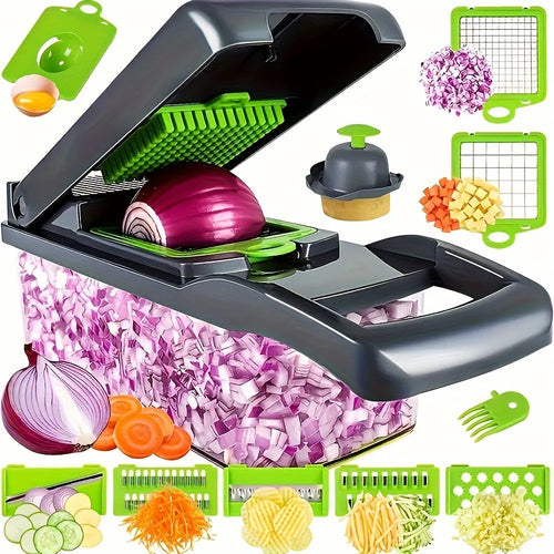 13-in-1 Multifunctional Vegetable Chopper Professional Onion Chopper with 8 Blades for Restaurant Kitchen Cook Easy