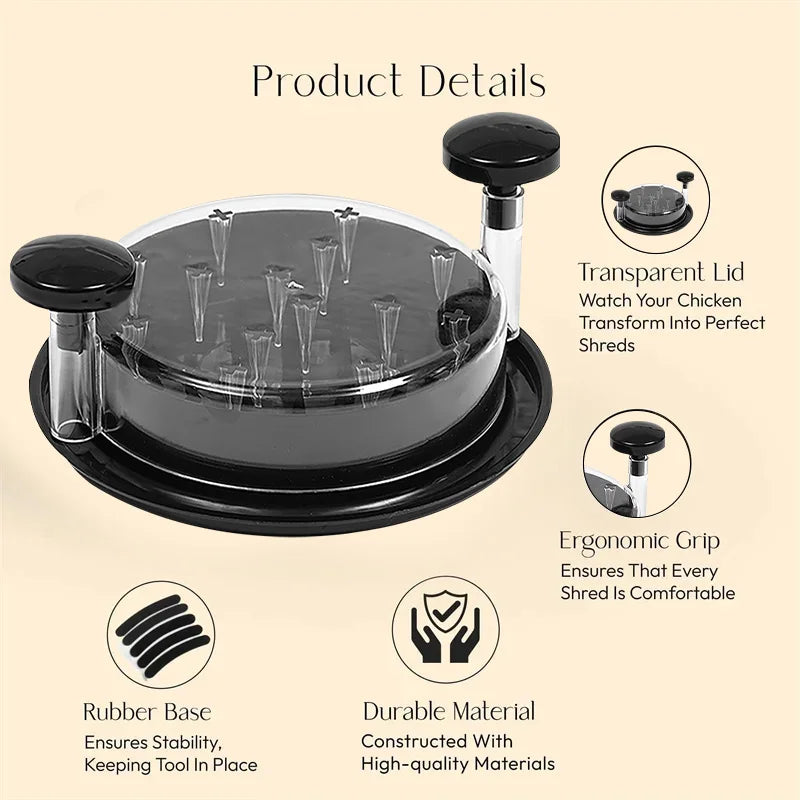 Chicken Shredder Tool Meat Shredding Separation Mincing Grinder Machine With Lid For Shredding Chicken Pork Beef Kitchen Tool