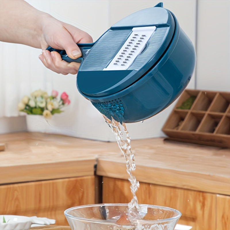 11pcs, 12-in-1 Multi-Function Vegetable Chopper for Carrots, Potatoes, Radish, and More – Manual Slicer, Shredder, and Grater – Essential Kitchen Tool