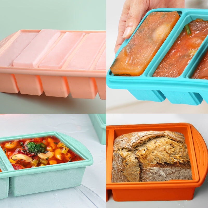 Meal prep silicone block molds